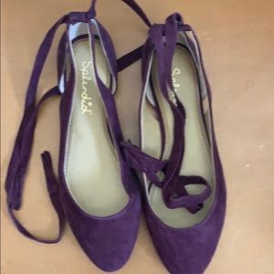 Splendid suede lace up flats NWOT